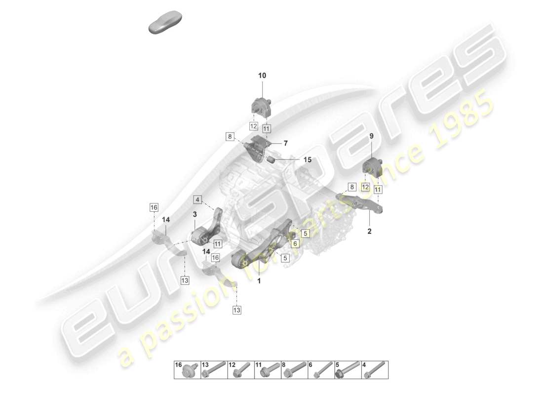 porsche 2023 (taycan 9j1-1) engine lifting tackle rear axle part diagram