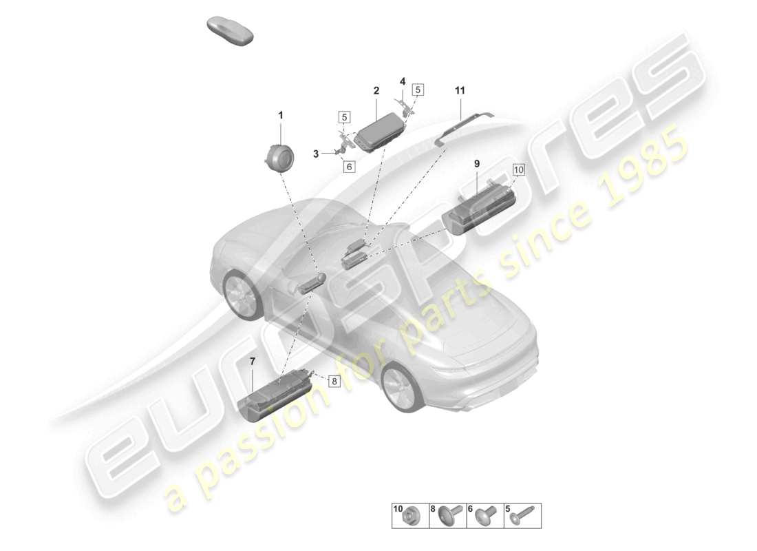 porsche 2026 (taycan 9j1-2) airbag part diagram