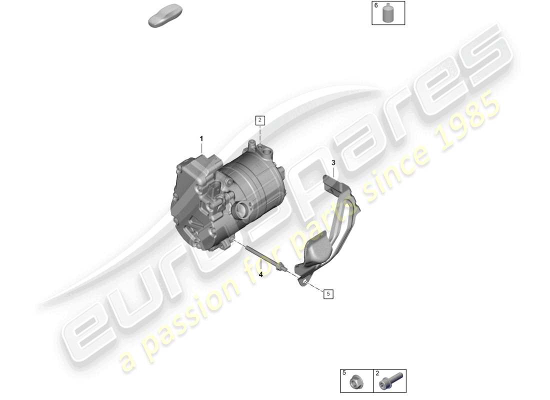 porsche 2025 (panamera 976) heating, air cond. system for vehicles with hybrid drive electric a/c compressor part diagram