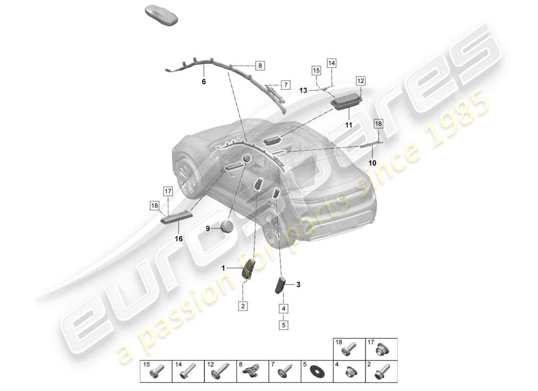 porsche 2025 (macan-e) airbag part diagram