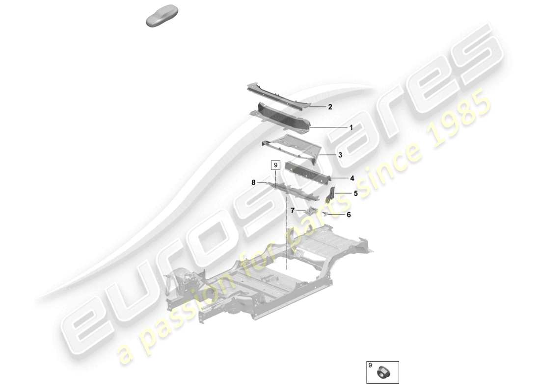porsche 2025 (macan-e) bottom plate rear seat support part diagram