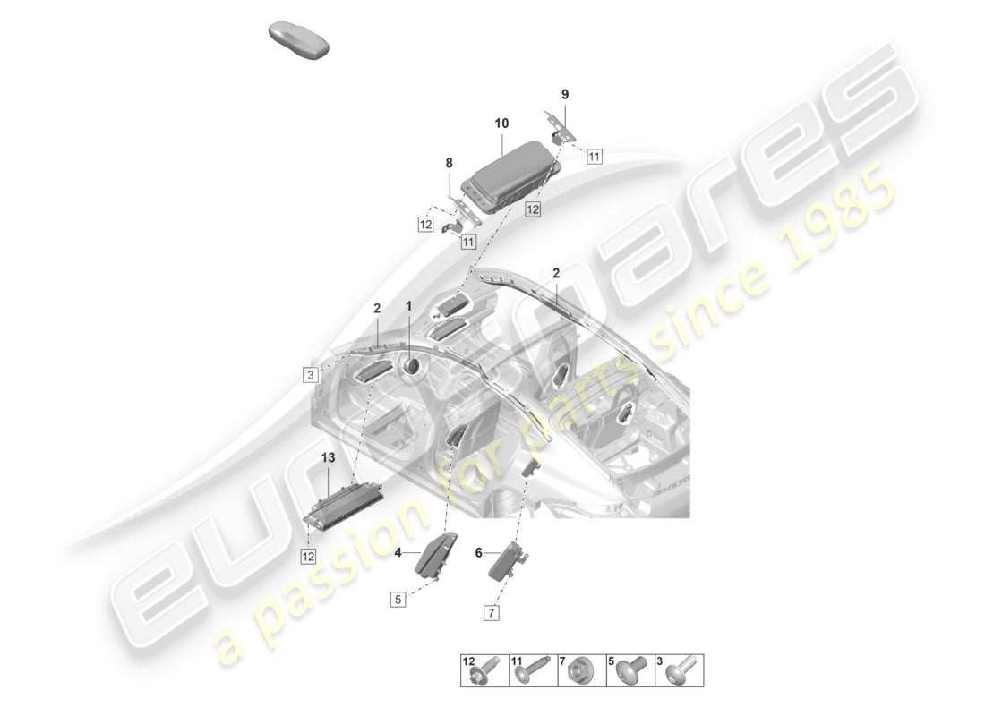 porsche 2022 (panamera 971-2) airbag part diagram