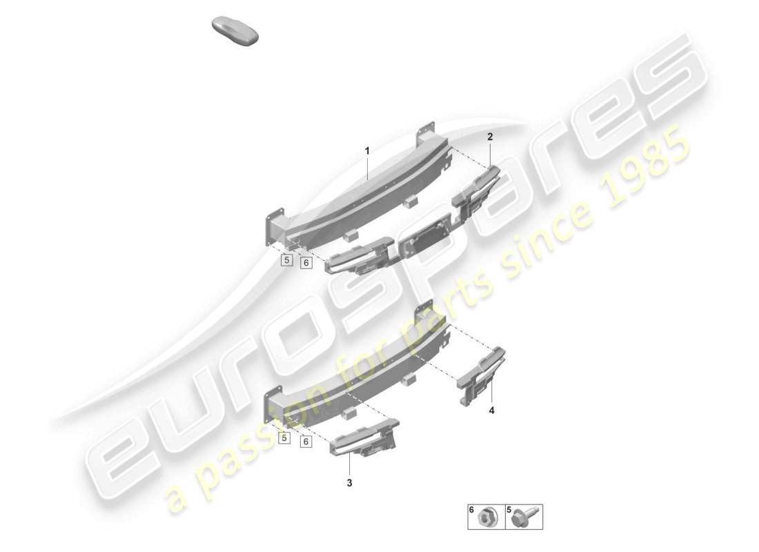 porsche 2021 (taycan 9j1-1) bumper carrier rear part diagram