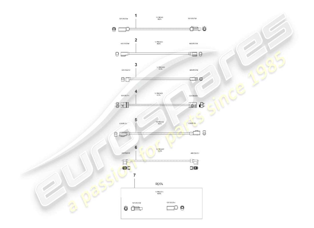 porsche 2026 (panamera 976) repair set for aerial- rg174 wires part diagram