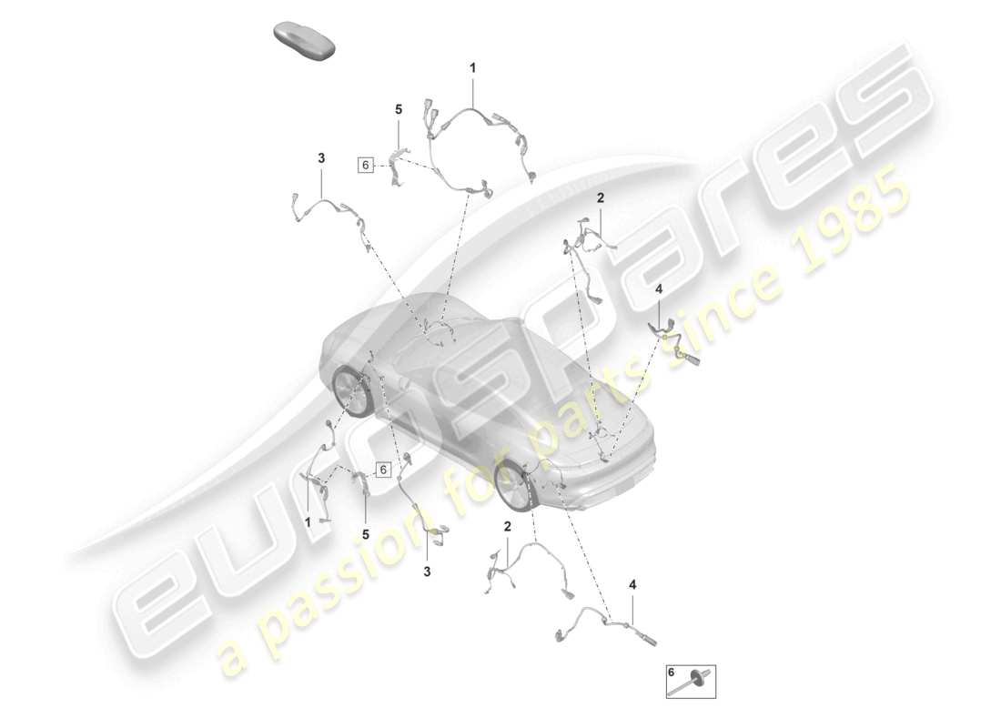 porsche 2020 (taycan 9j1-1) wiring harness for anti-lock brakesystem -abs- wiring harness for self-levelling suspension part diagram