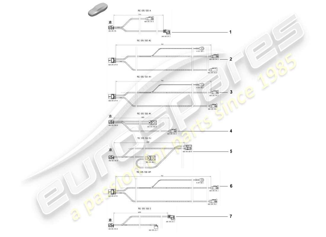 porsche 2026 (macan-e) aerial connection line part diagram
