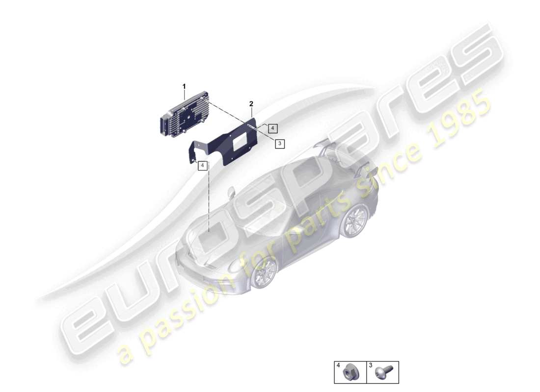 porsche 2025 (992-2 gt3) control unit for chassis part diagram