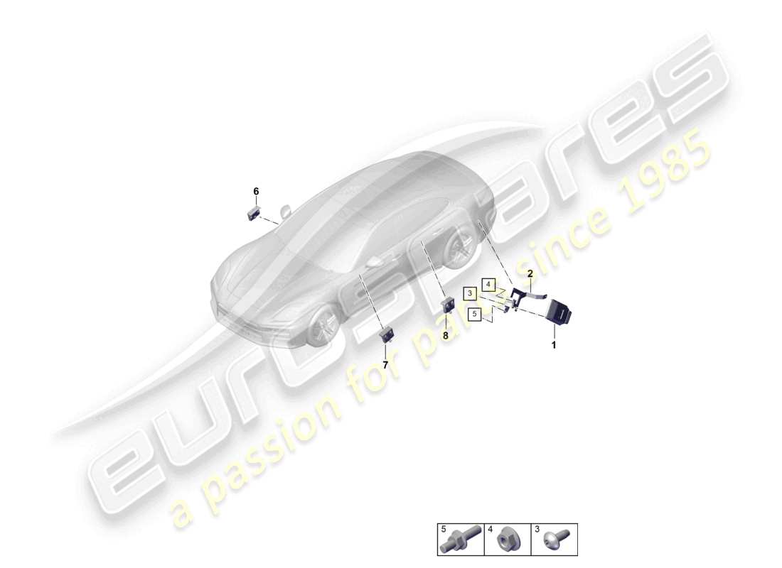 porsche 2025 (panamera 976) control unit for chassis door control unit part diagram