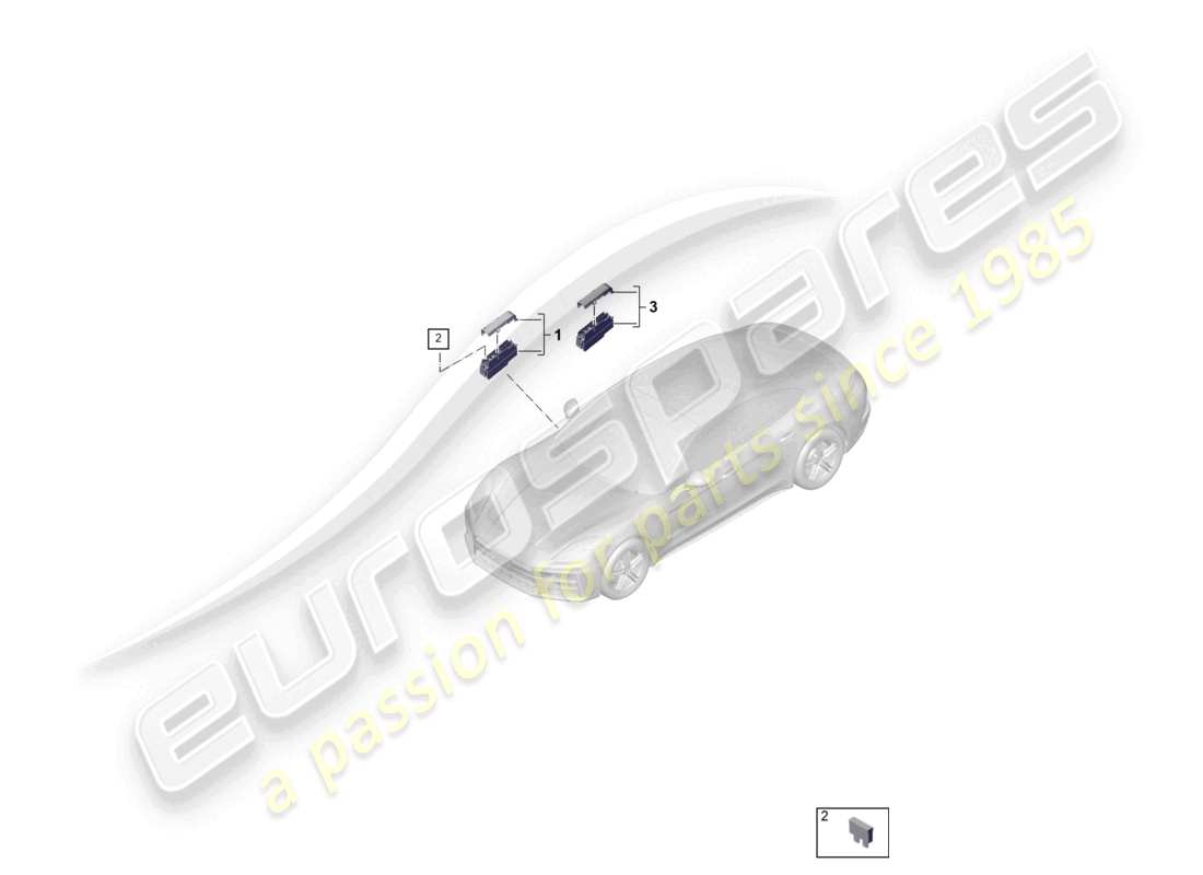 porsche 2025 (panamera 976) fuse box flat fuse front seats a-pillar right part diagram