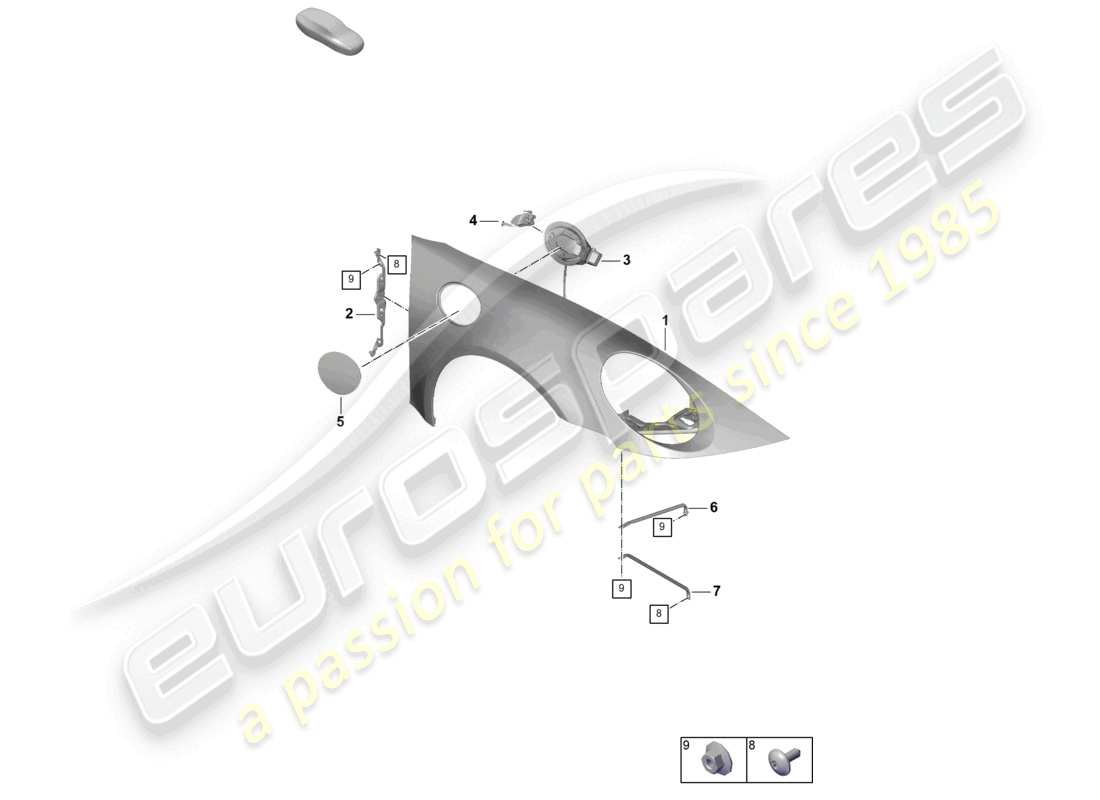 porsche 2025 (992-2) wing part diagram
