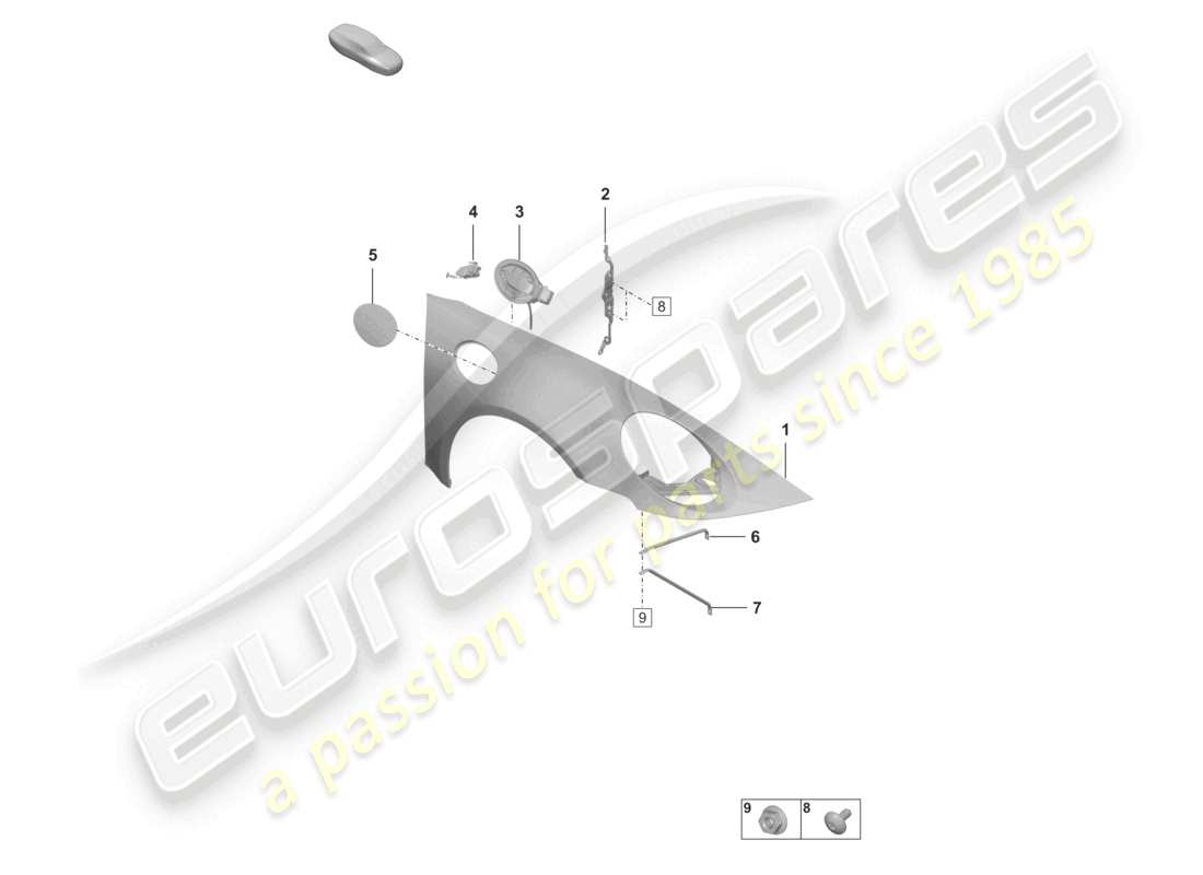 porsche 2022 (992-1 turbo / s) wing part diagram