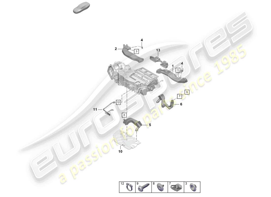 porsche 2021 (718 cayman gt4) air guide parts diagram