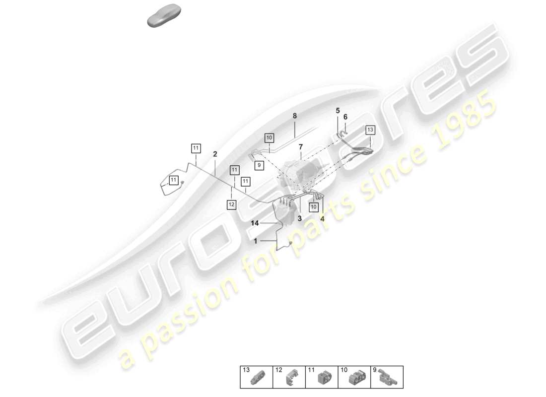 porsche 2025 (992-2) brake line front end part diagram