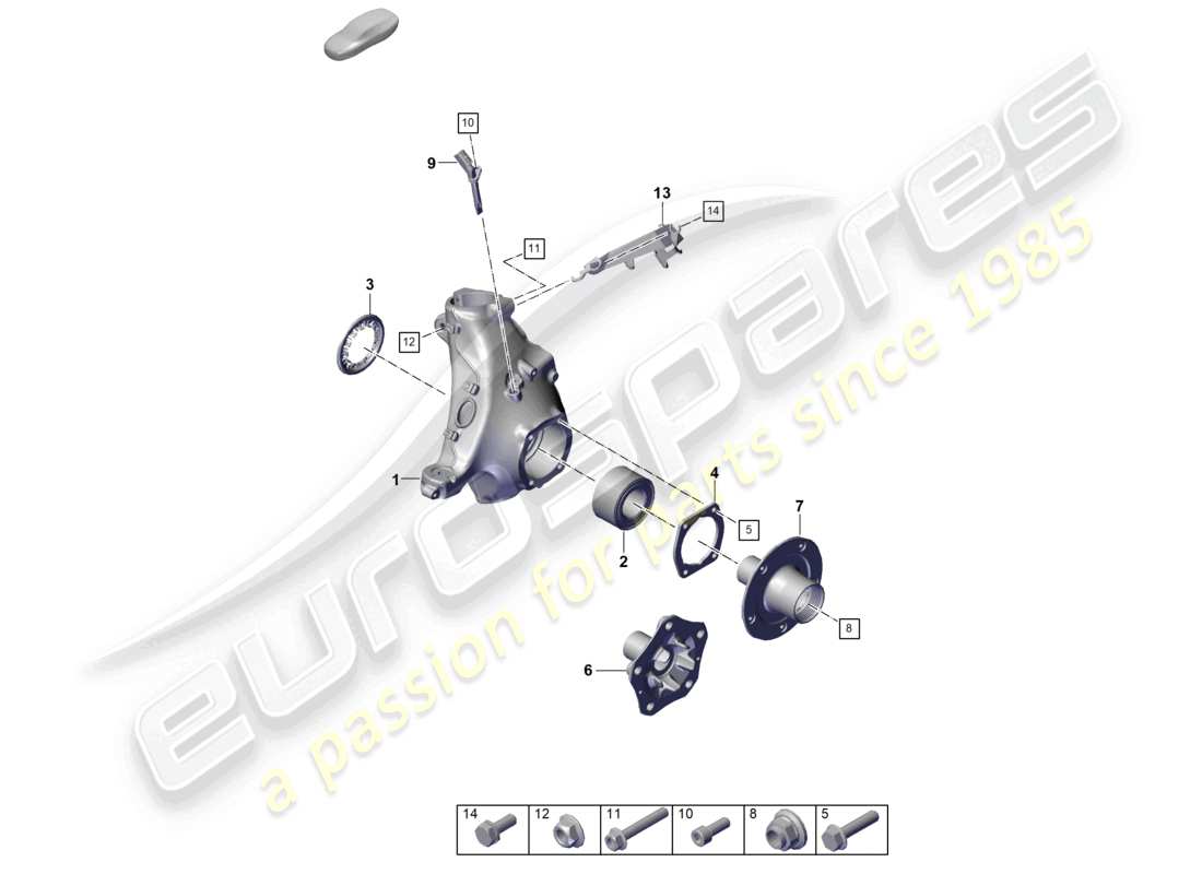 porsche 2022 (992-1 turbo / s) wheel carrier wheel hub part diagram