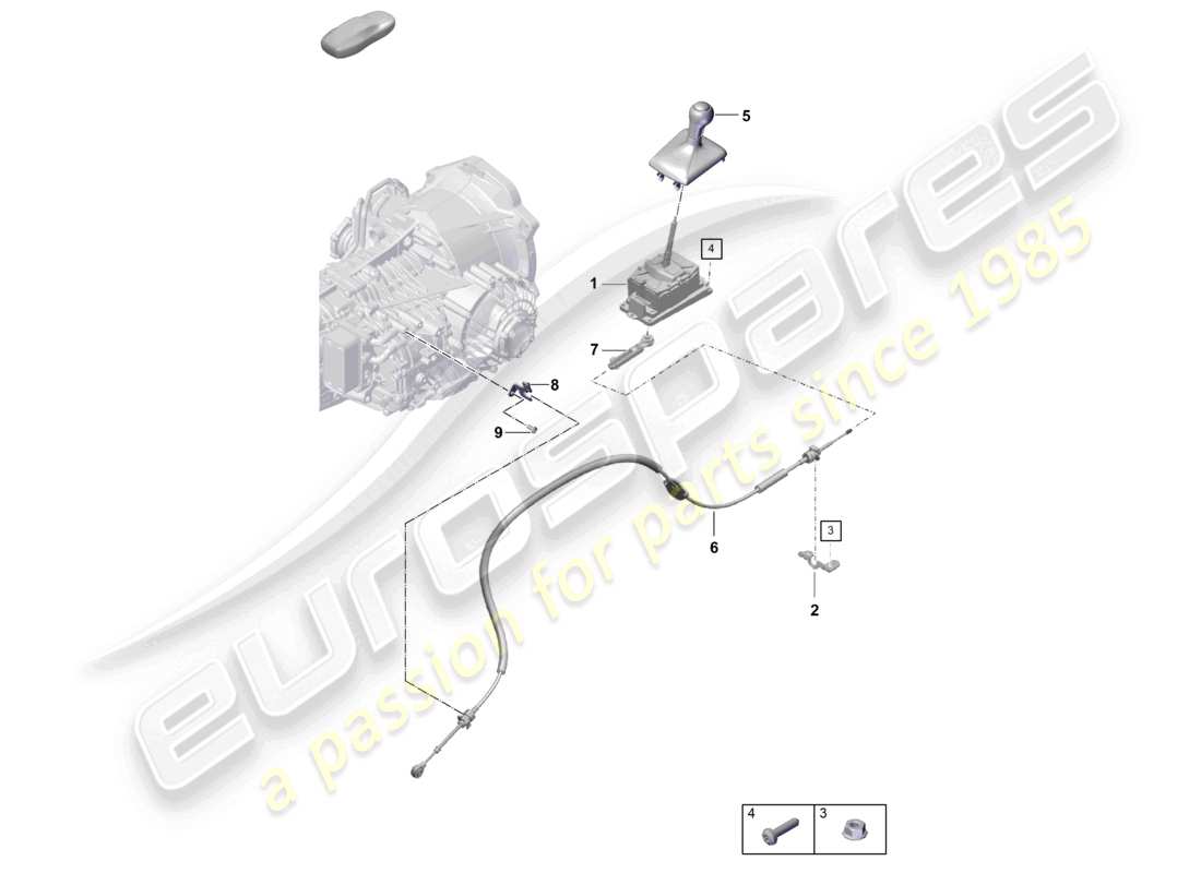 porsche 2021 (718 boxster spyder) selector lever - pdk - part diagram