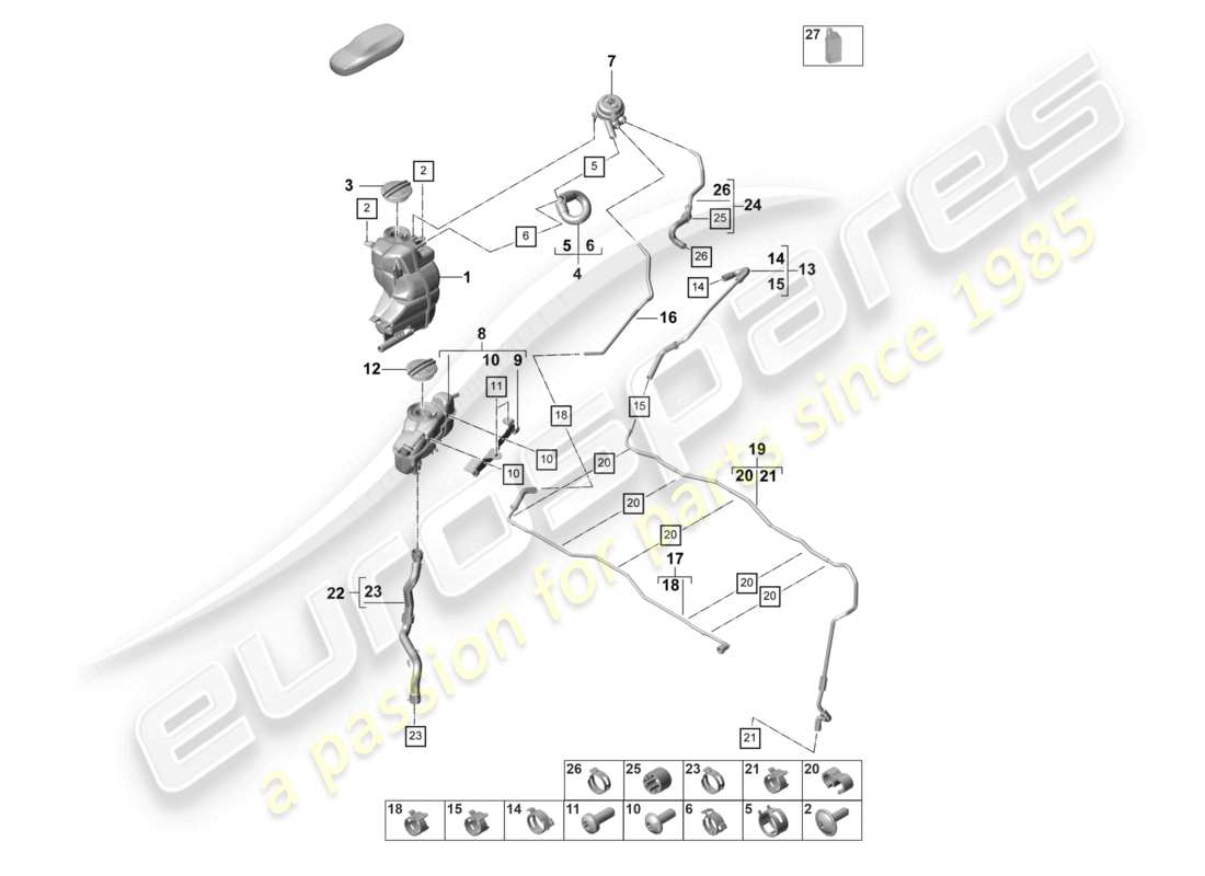 porsche 2023 (panamera 971-2) coolant cooling system for vehicles with hybrid drive part diagram