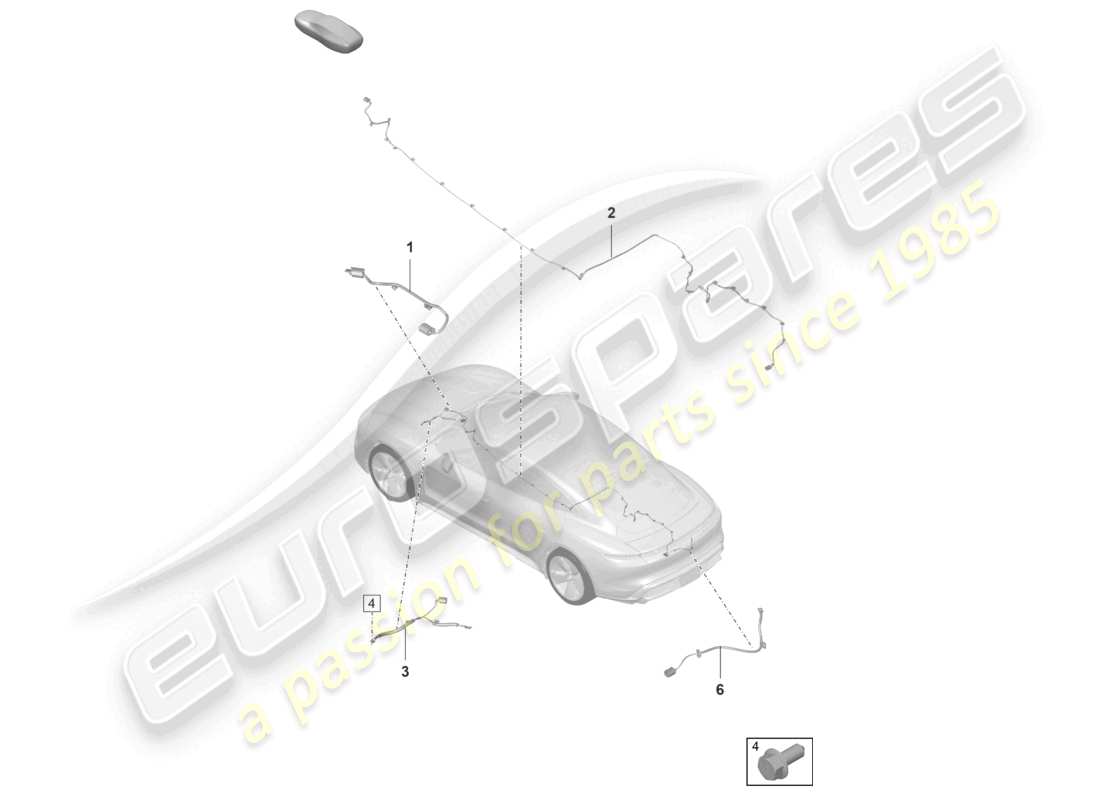 porsche 2020 (taycan 9j1-1) wire set for vehicles with electronic roll stabilisation part diagram
