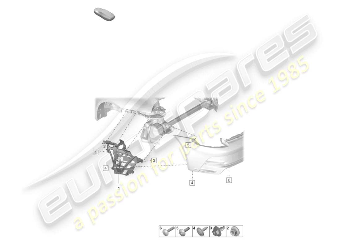 porsche 2022 (992-1 gt3/rs/st) bumper rear fasteners part diagram