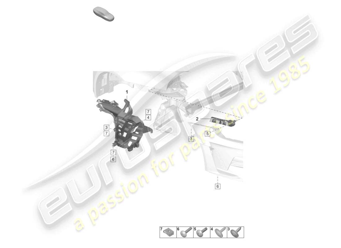 porsche 2021 (992-1 gt3/rs/st) bumper rear fasteners gt3 rs part diagram
