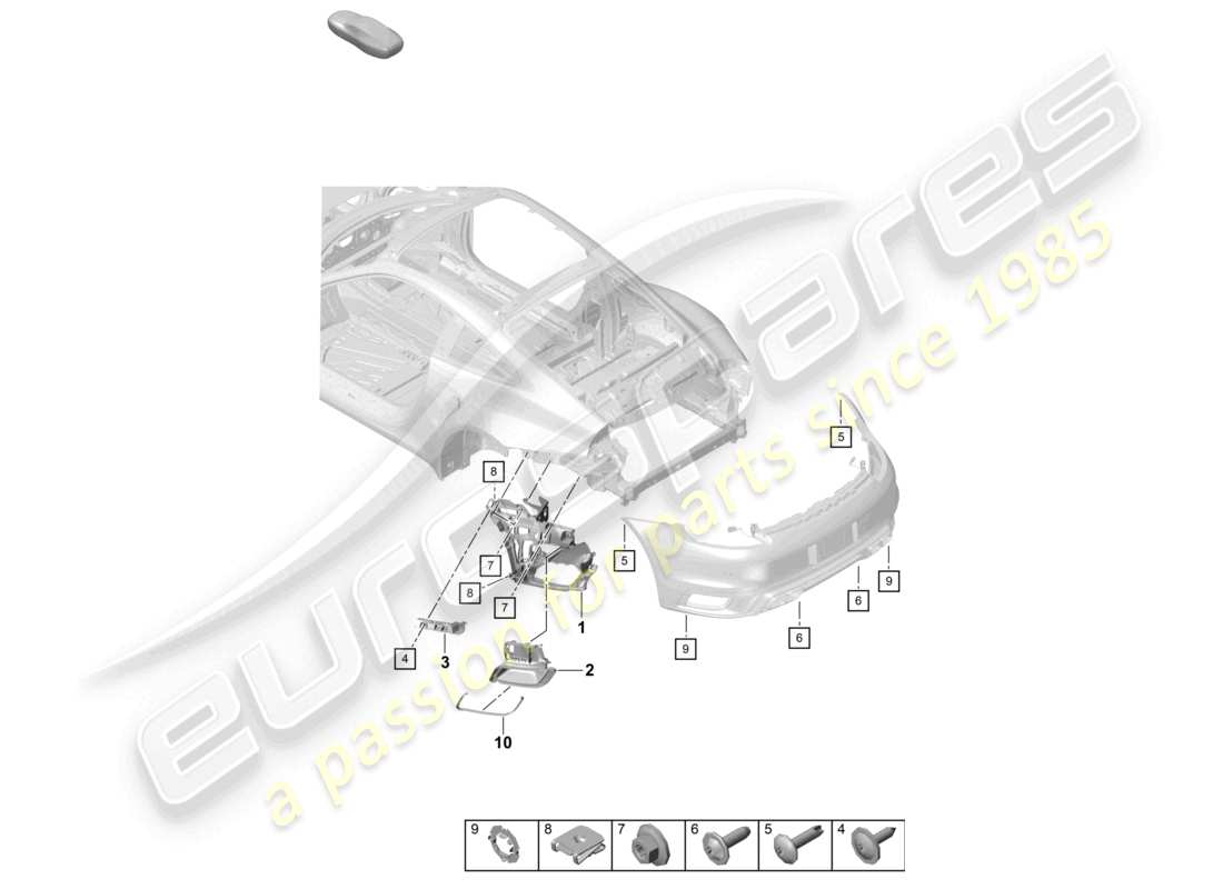 porsche 2024 (992-2 turbo / s) bumper rear fasteners part diagram