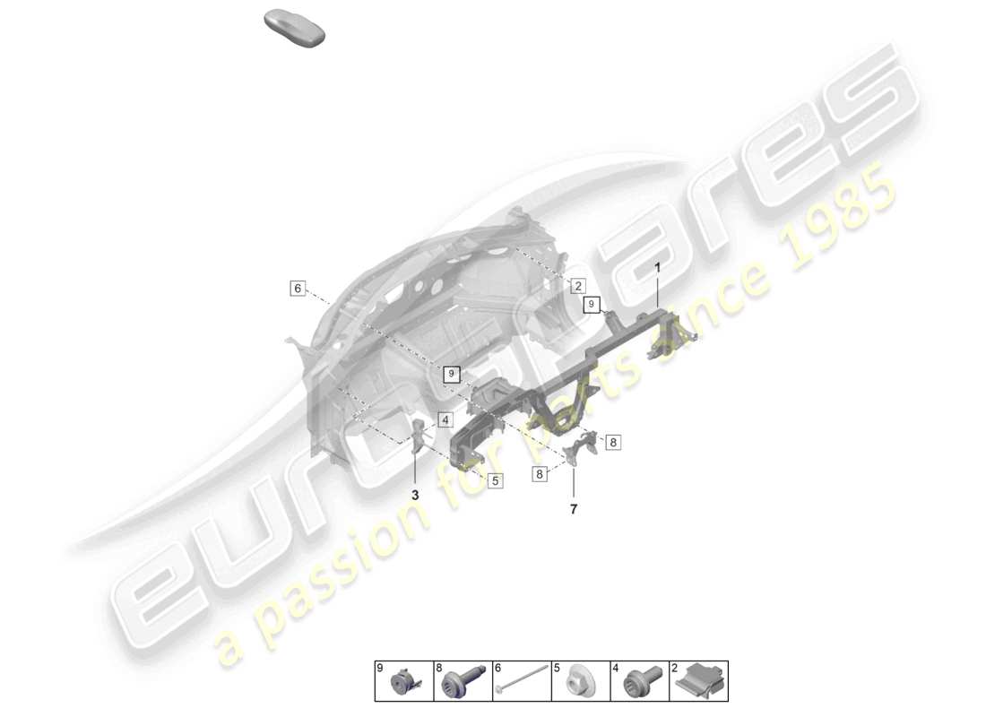 porsche 2025 (992-2 turbo / s) dashboard bracket part diagram