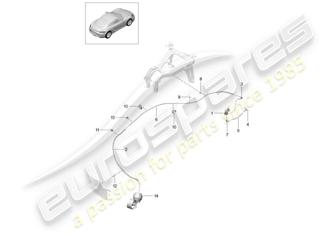 porsche 2026 (718 cayman) exhaust system sport exhaust flap control unit part diagram