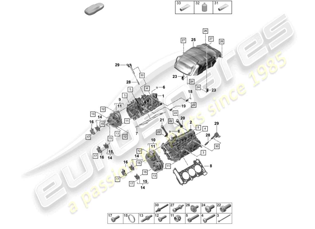 porsche 2025 (panamera 976) cylinder head part diagram