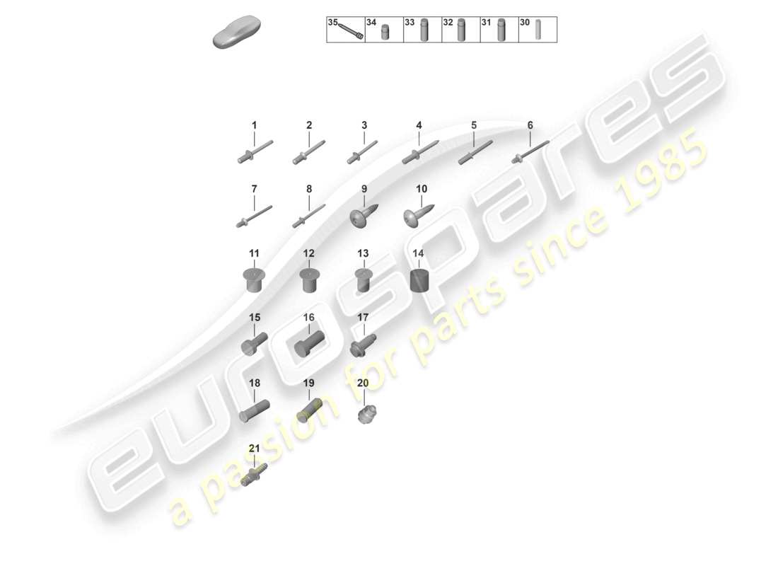porsche 2023 (992-1 gt3/rs/st) fasteners car body part diagram