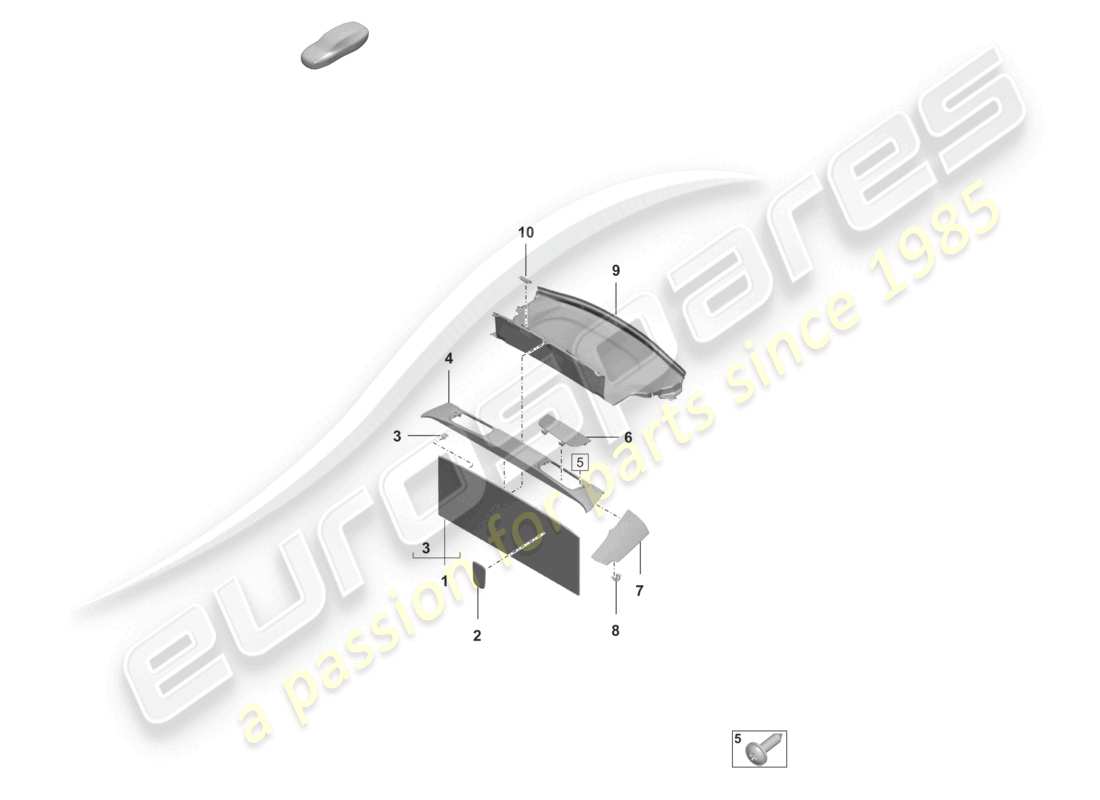 porsche 2022 (992-1 turbo / s) trims rear part diagram