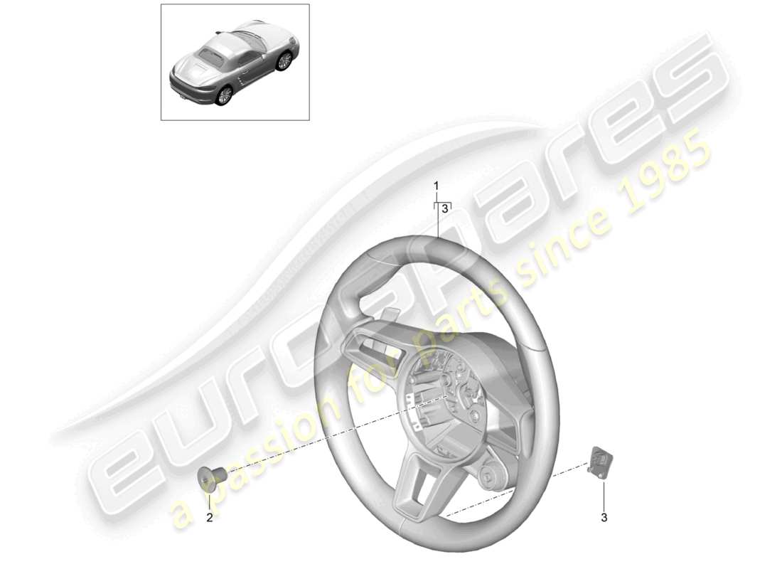 porsche 2021 (718 boxster) steering wheel - pdk - part diagram