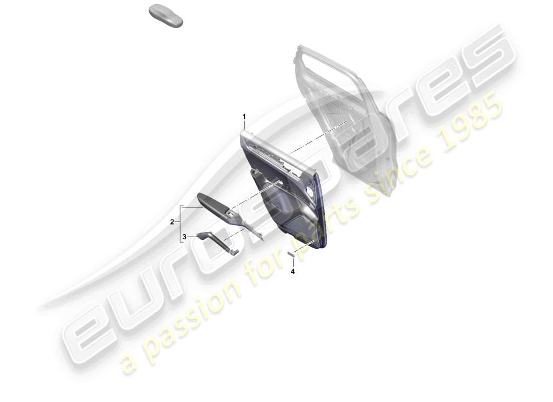 porsche 2023 (cayenne e3 pa) door trim panels rear doors for vehicles with leather/dinamica equipment with sun roller blind part diagram