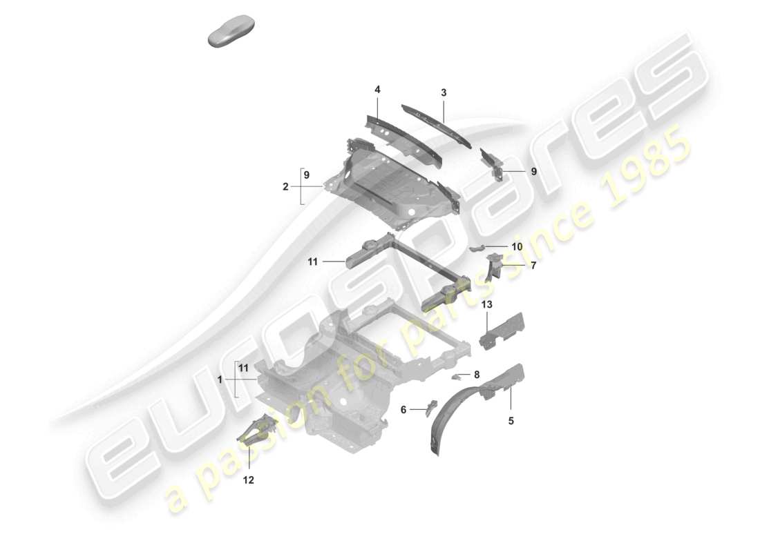 porsche 2022 (992-1 turbo / s) rear end cabriolet part diagram