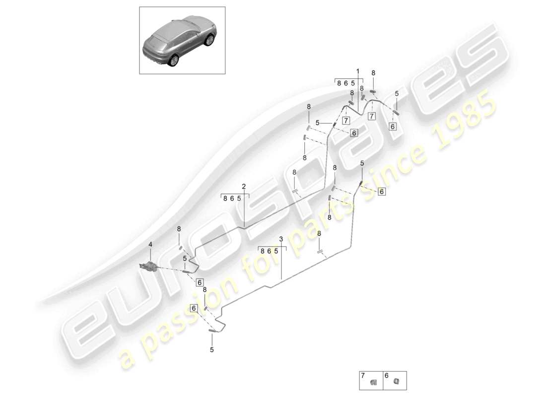 porsche 2021 (macan) fuel line for vehicles with auxiliary heater part diagram