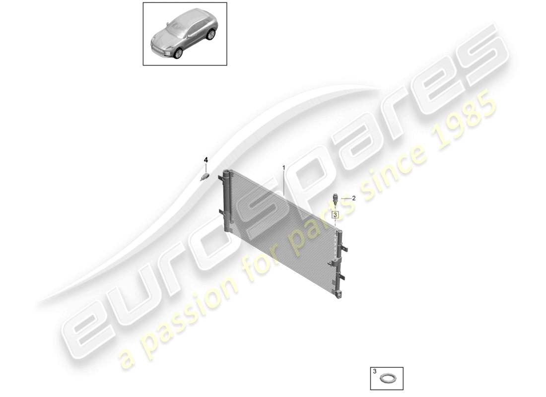 porsche 2021 (macan) condenser air conditioning part diagram