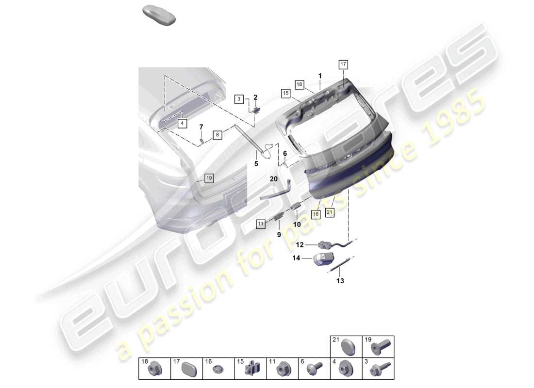 porsche 2025 (cayenne e3 pa) rear lid part diagram