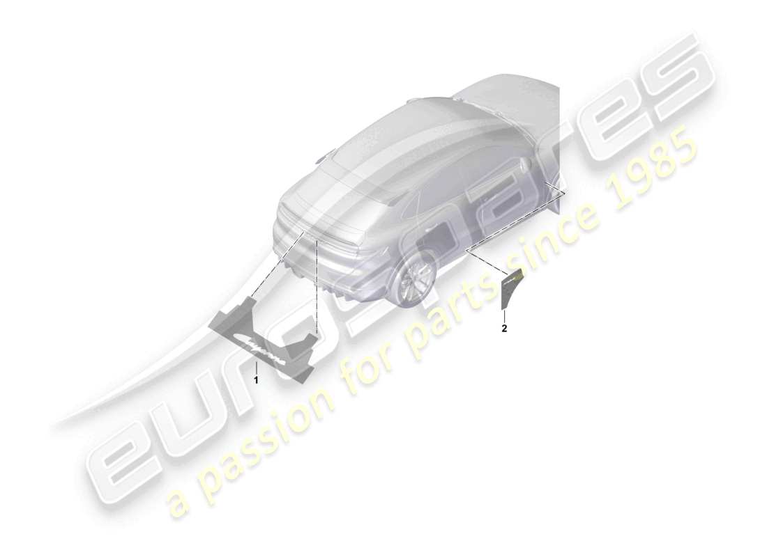 porsche 2023 (cayenne e3 pa) assembly aid for lettering for rear lid for fender coupe part diagram