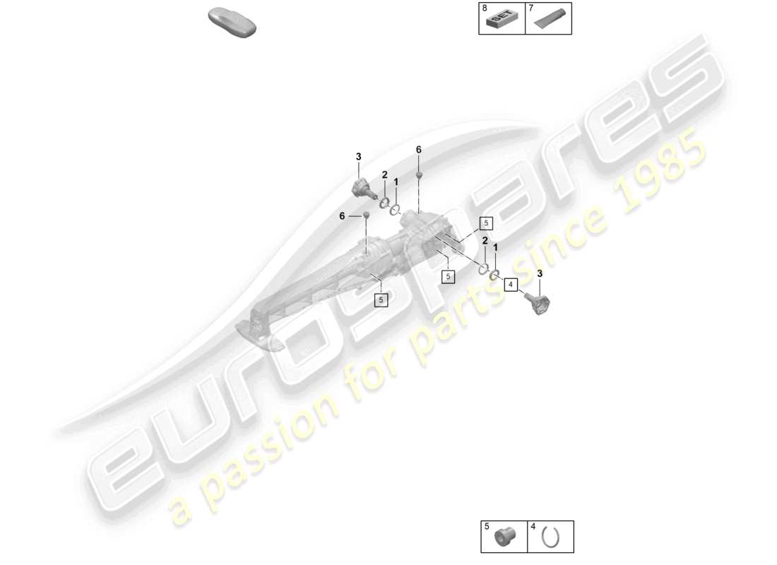 porsche 2022 (992-1 turbo / s) front axle differential individual parts part diagram