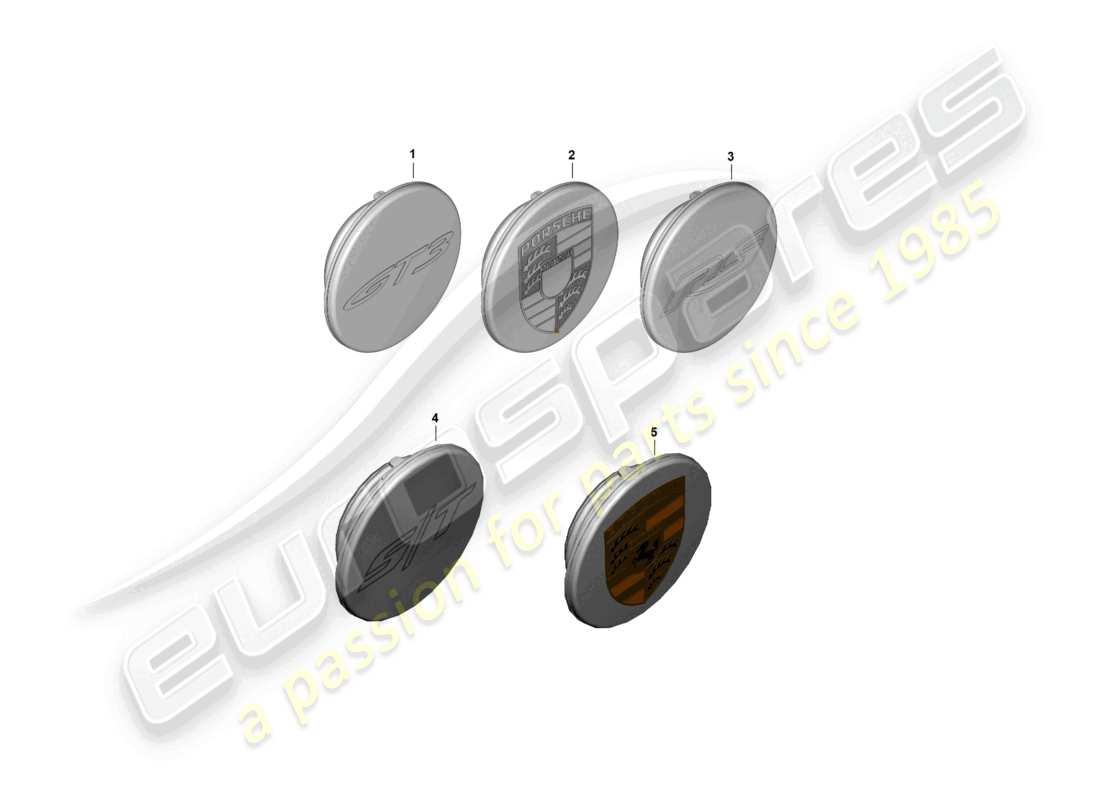 porsche 2024 (992-2 gt3/rs/st) hub cap part diagram