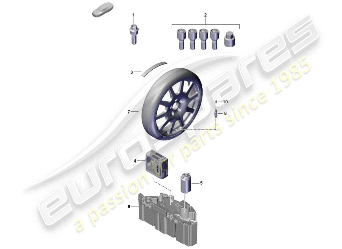 porsche 2025 (cayenne e3 pa) individual parts alloy wheel part diagram