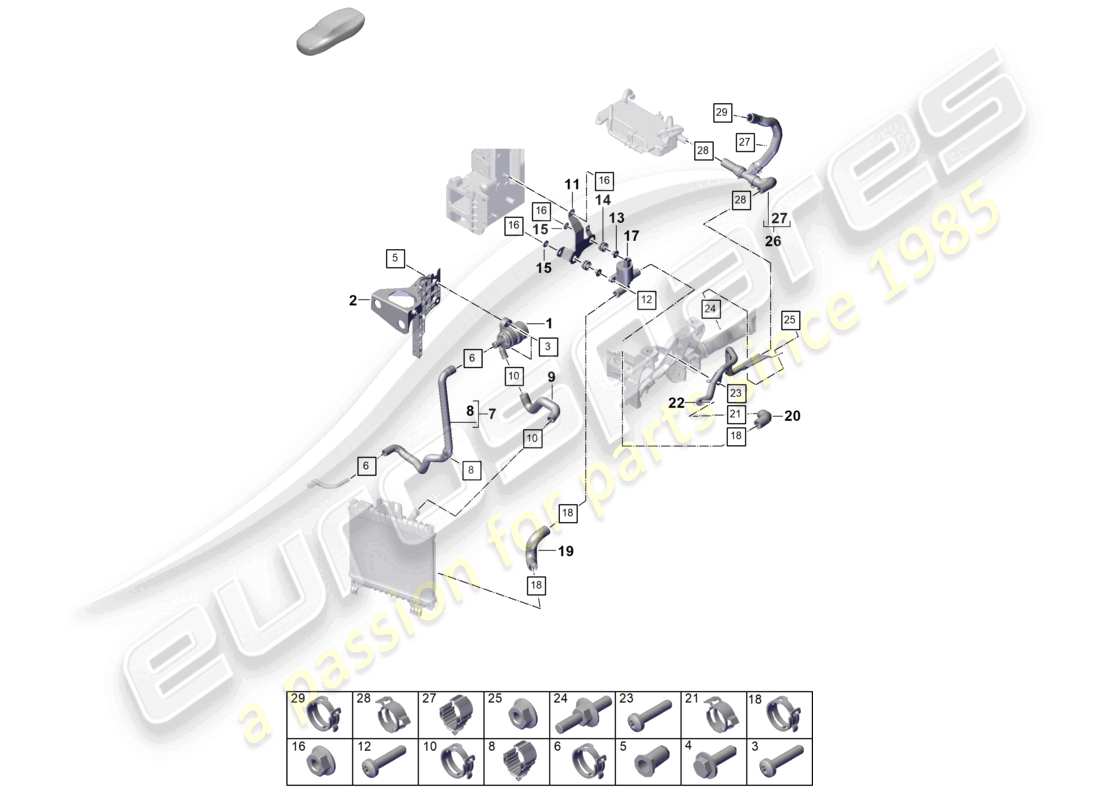 porsche 2023 (cayenne e3 pa) coolant cooling system cayenne s part diagram