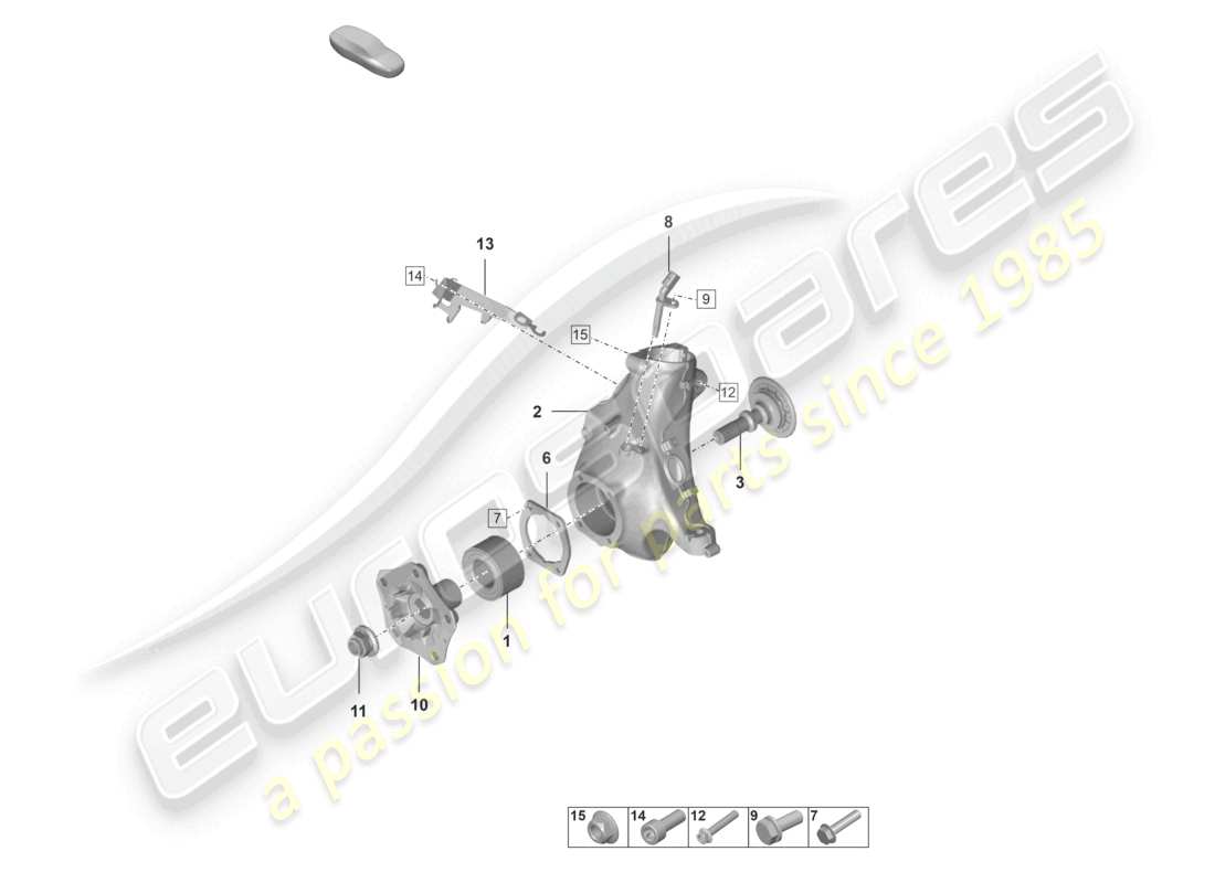 porsche 2021 (992-1) wheel carrier wheel hub part diagram