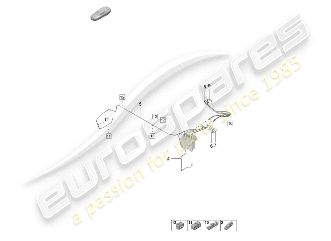 porsche 2021 (992-1) brake line front front end part diagram