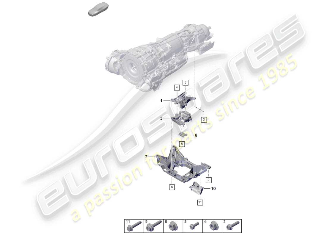porsche 2026 (cayenne e3 pa) gearbox mounting transmission carrier parts diagram