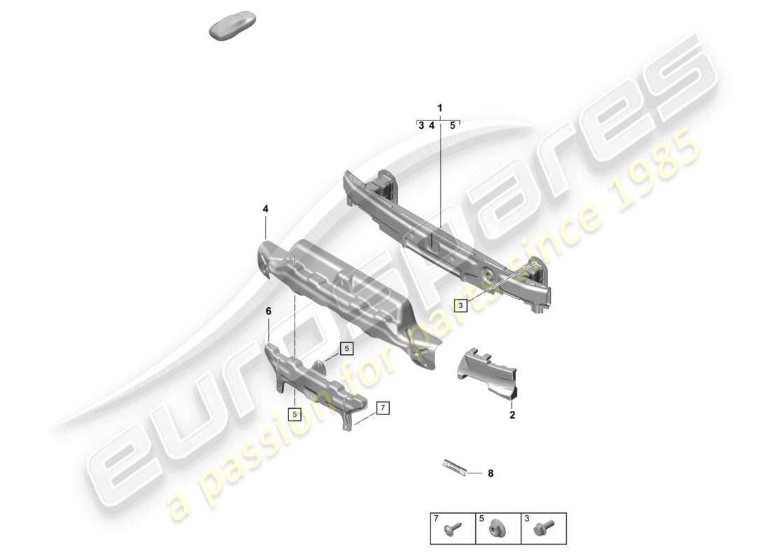 porsche 2021 (718 cayman gt4) bumper carrier rear parts diagram