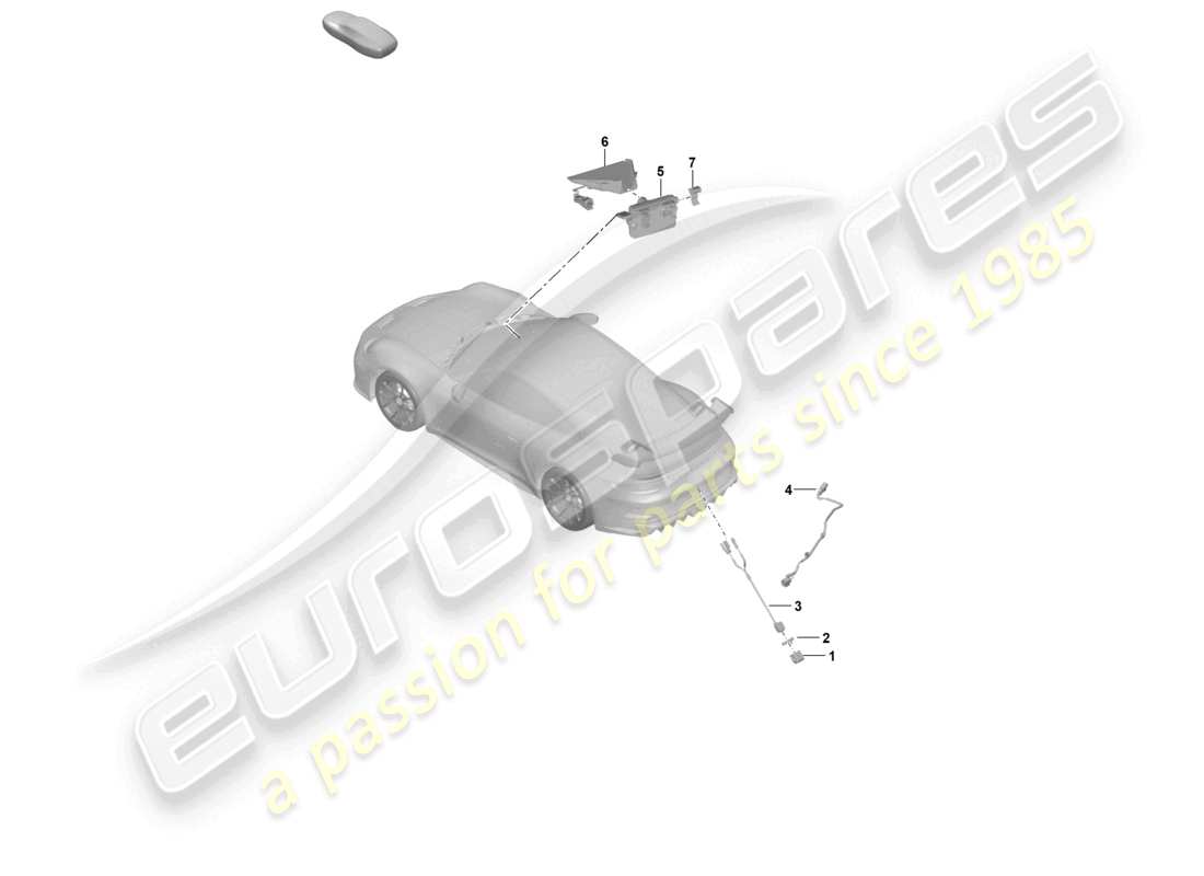 porsche 2023 (992-1 gt3/rs/st) reversing camera part diagram