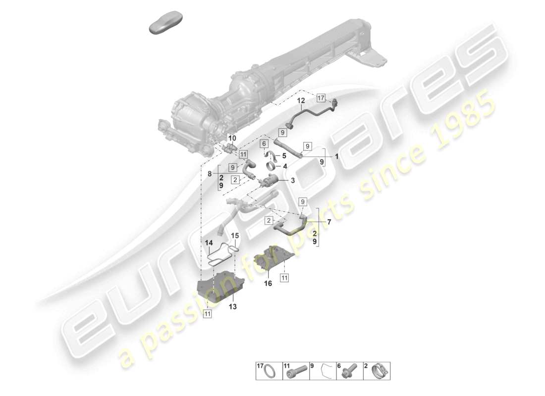 porsche 2026 (992-2 turbo / s) front axle differential cooling system for gear oil part diagram
