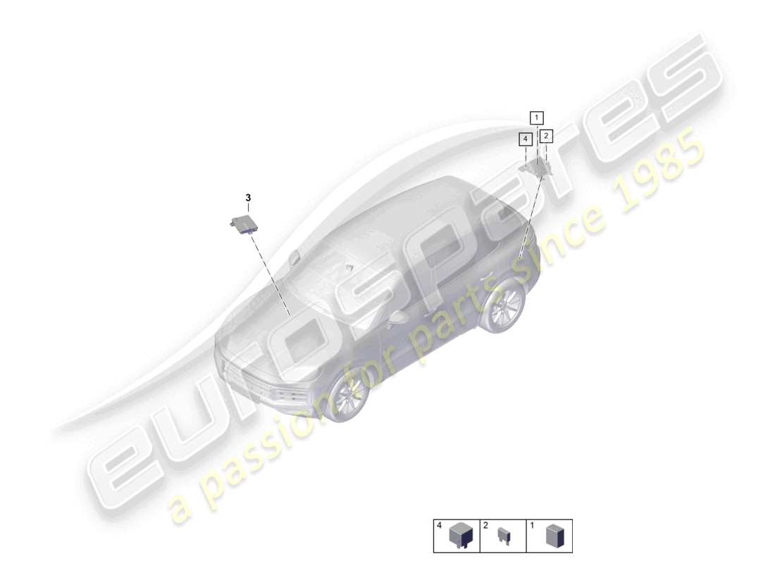 porsche 2023 (cayenne e3 pa) central electrics relay plate part diagram