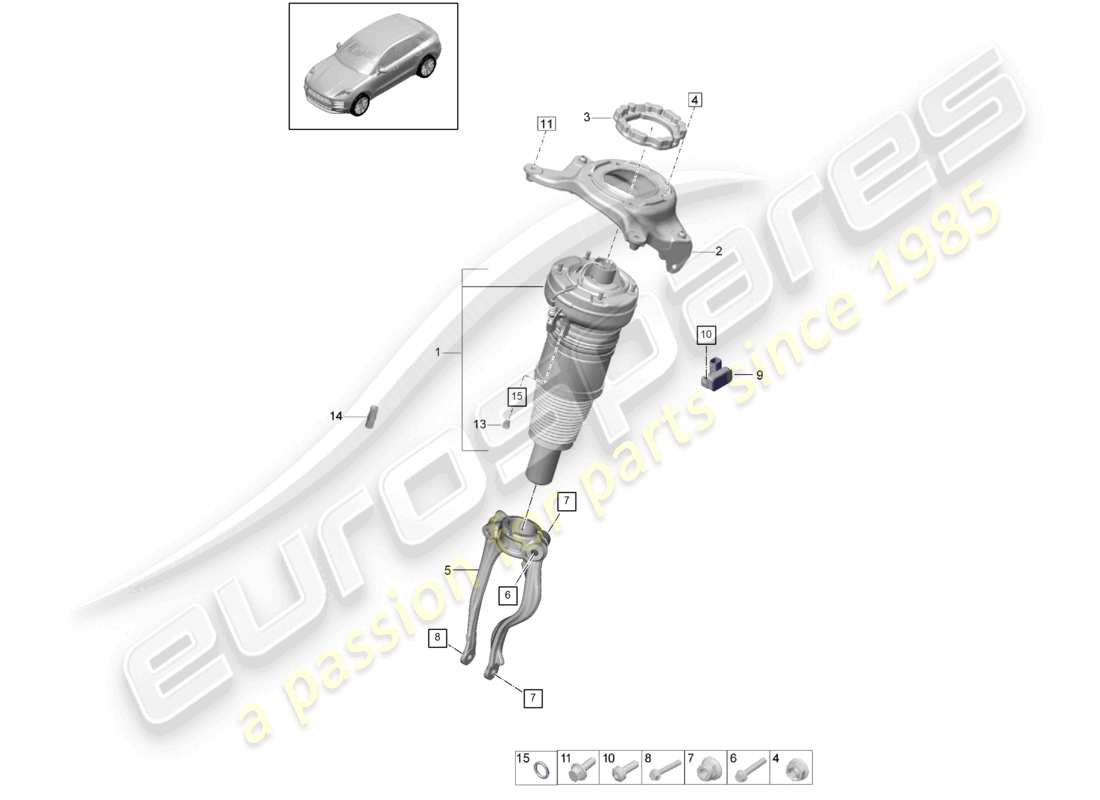 porsche 2021 (macan) air suspension part diagram