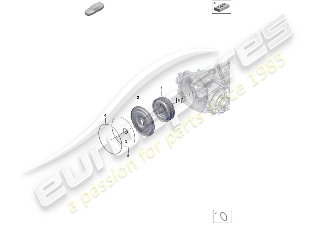 porsche 2021 (718 boxster spyder) - pdk - gearbox clutch for dual clutch gearbox part diagram