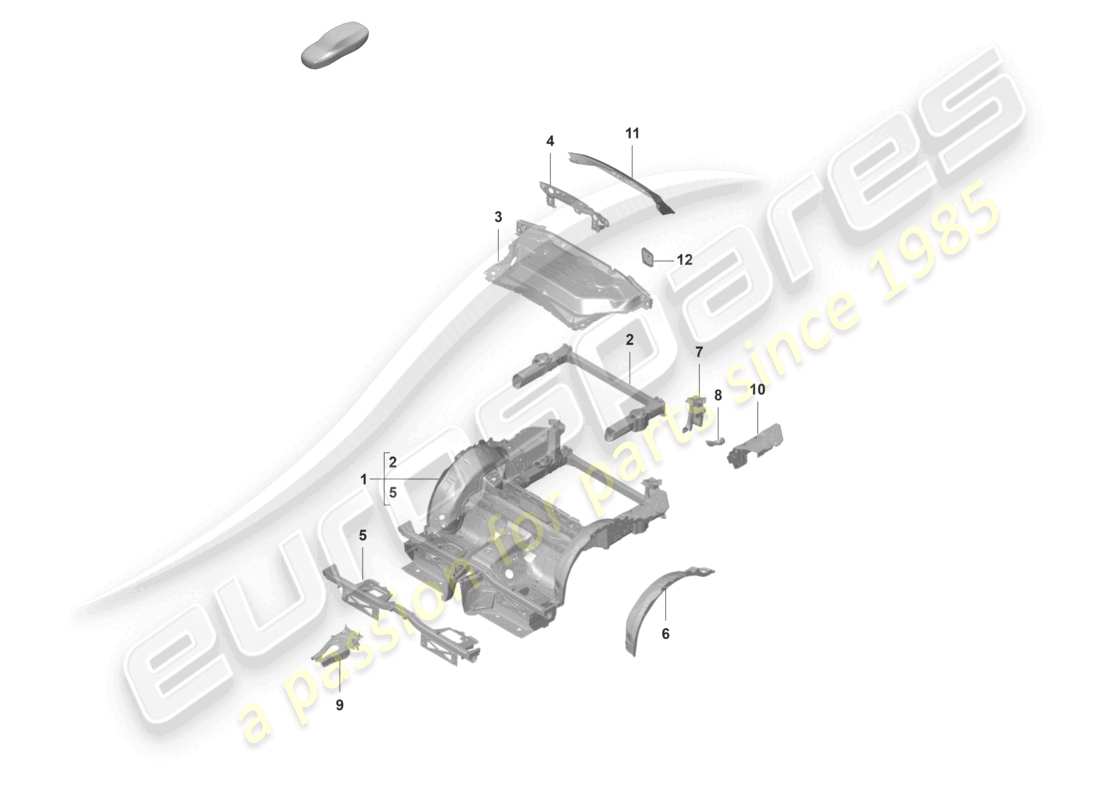 porsche 2023 (992-1 gt3/rs/st) rear end part diagram